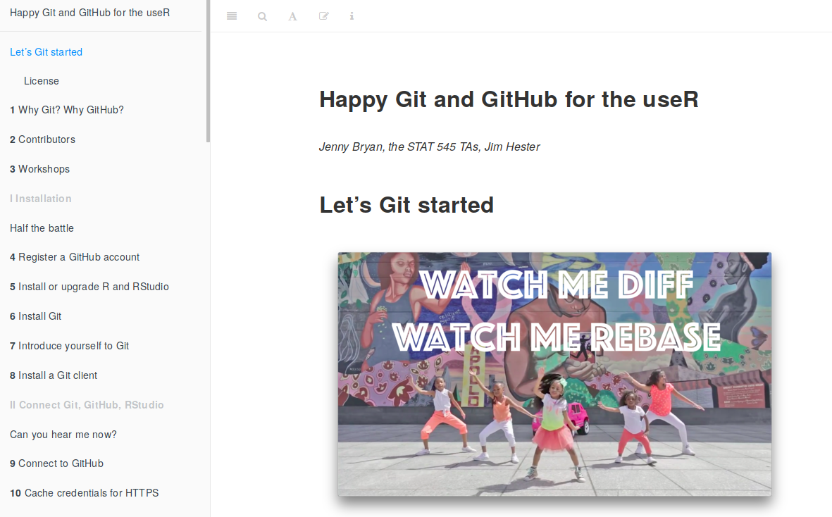 Happy Git with R web page
